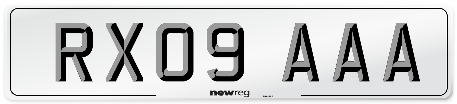 RX09 AAA Number Plate from New Reg